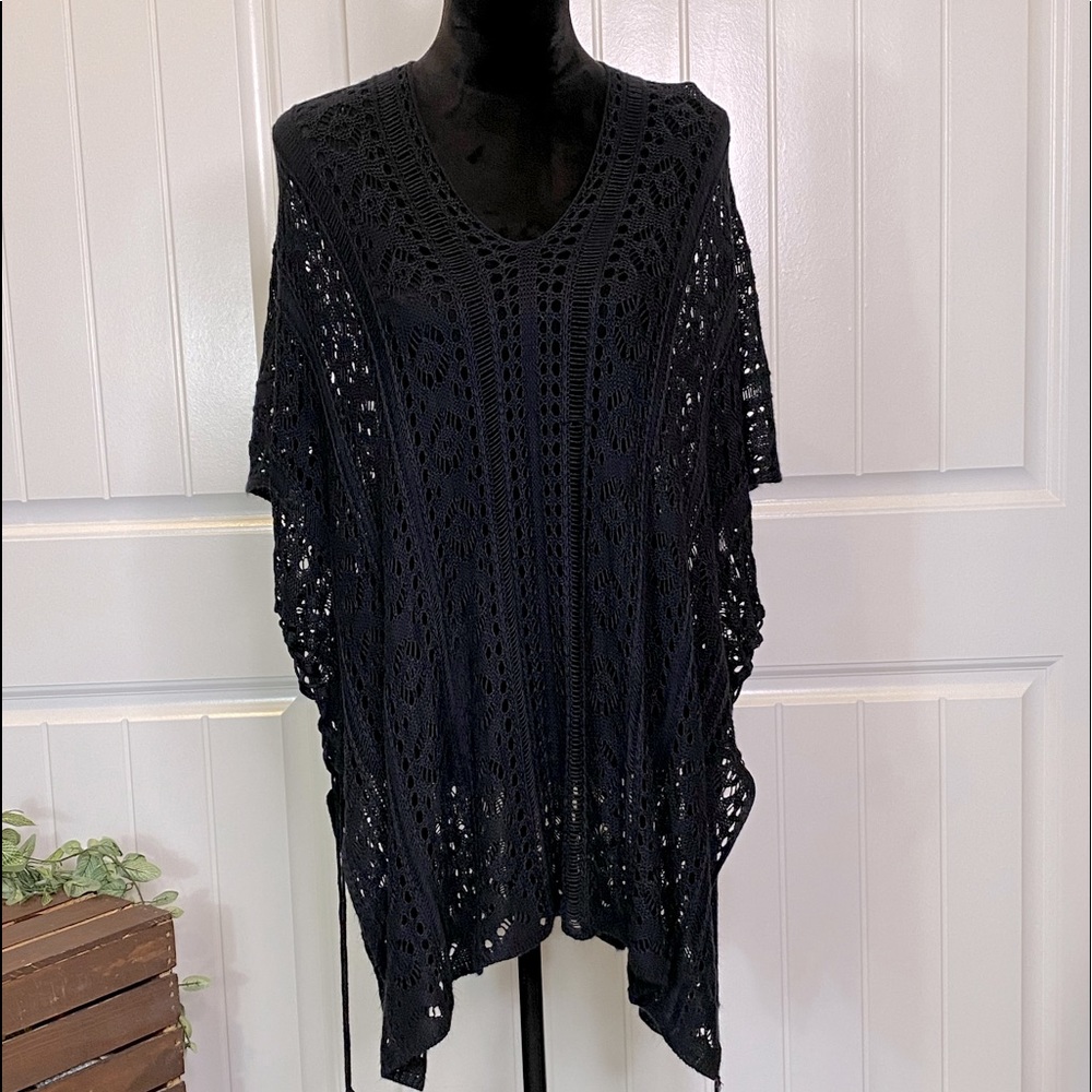 Soft Knitted Draping Tassel Vneck Swimsuit Coverup
